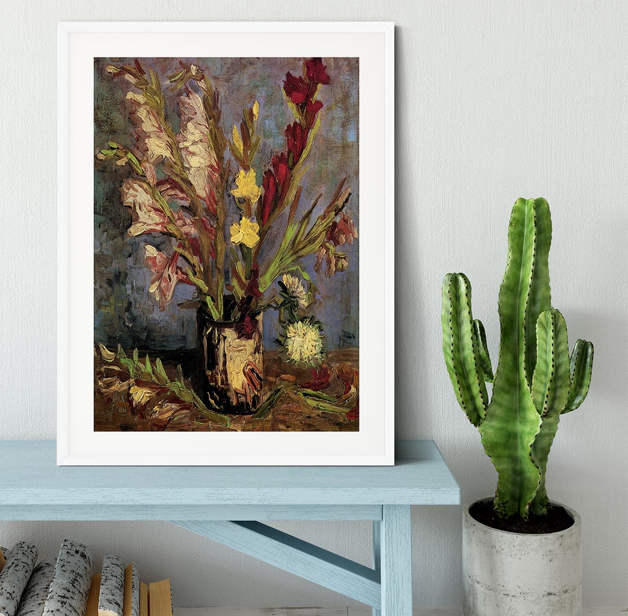 Vase with Gladioli 4 by Van Gogh Framed Print - Canvas Art Rocks - 5