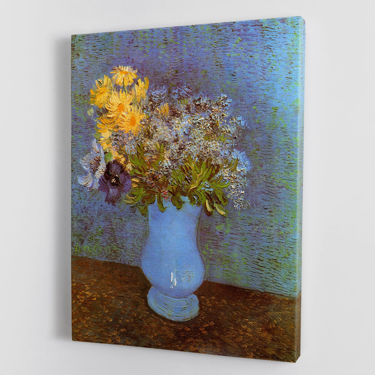 Vase with Lilacs Daisies and Anemones by Van Gogh Canvas Print or Poster - Canvas Art Rocks - 1