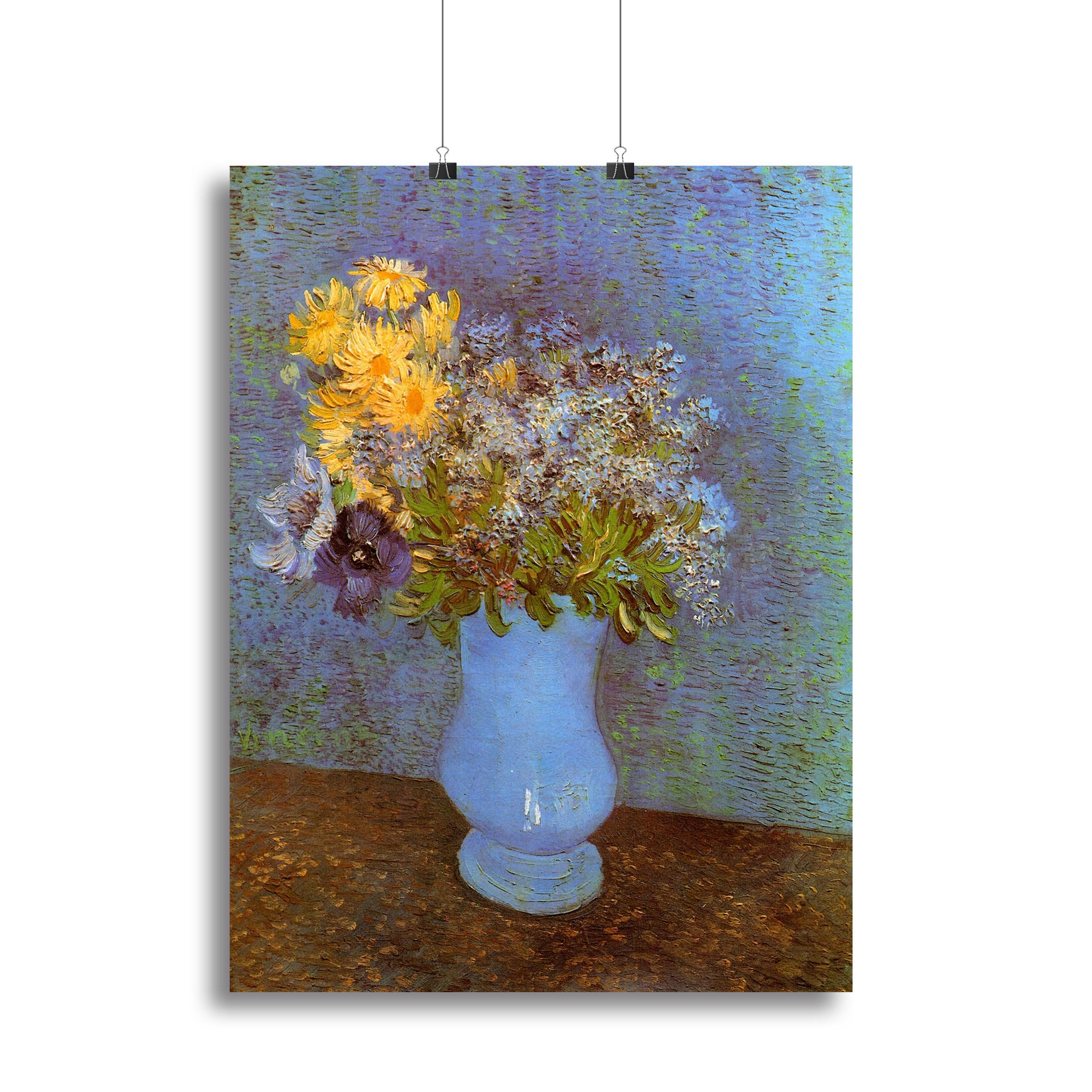 Vase with Lilacs Daisies and Anemones by Van Gogh Canvas Print or Poster - Canvas Art Rocks - 2