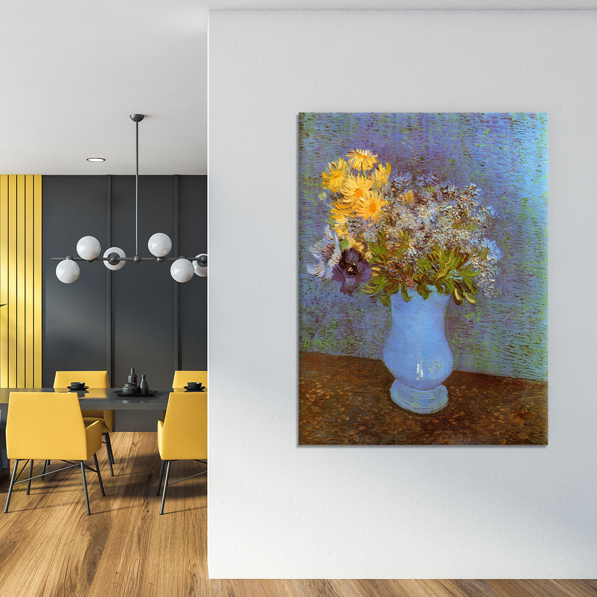 Vase with Lilacs Daisies and Anemones by Van Gogh Canvas Print or Poster - Canvas Art Rocks - 4