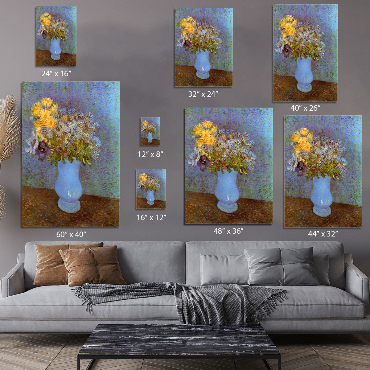 Vase with Lilacs Daisies and Anemones by Van Gogh Canvas Print or Poster - Canvas Art Rocks - 7