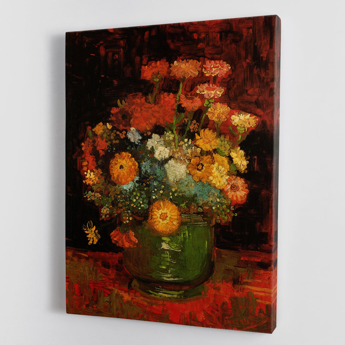 Vase with Zinnias by Van Gogh Canvas Print or Poster - Canvas Art Rocks - 1