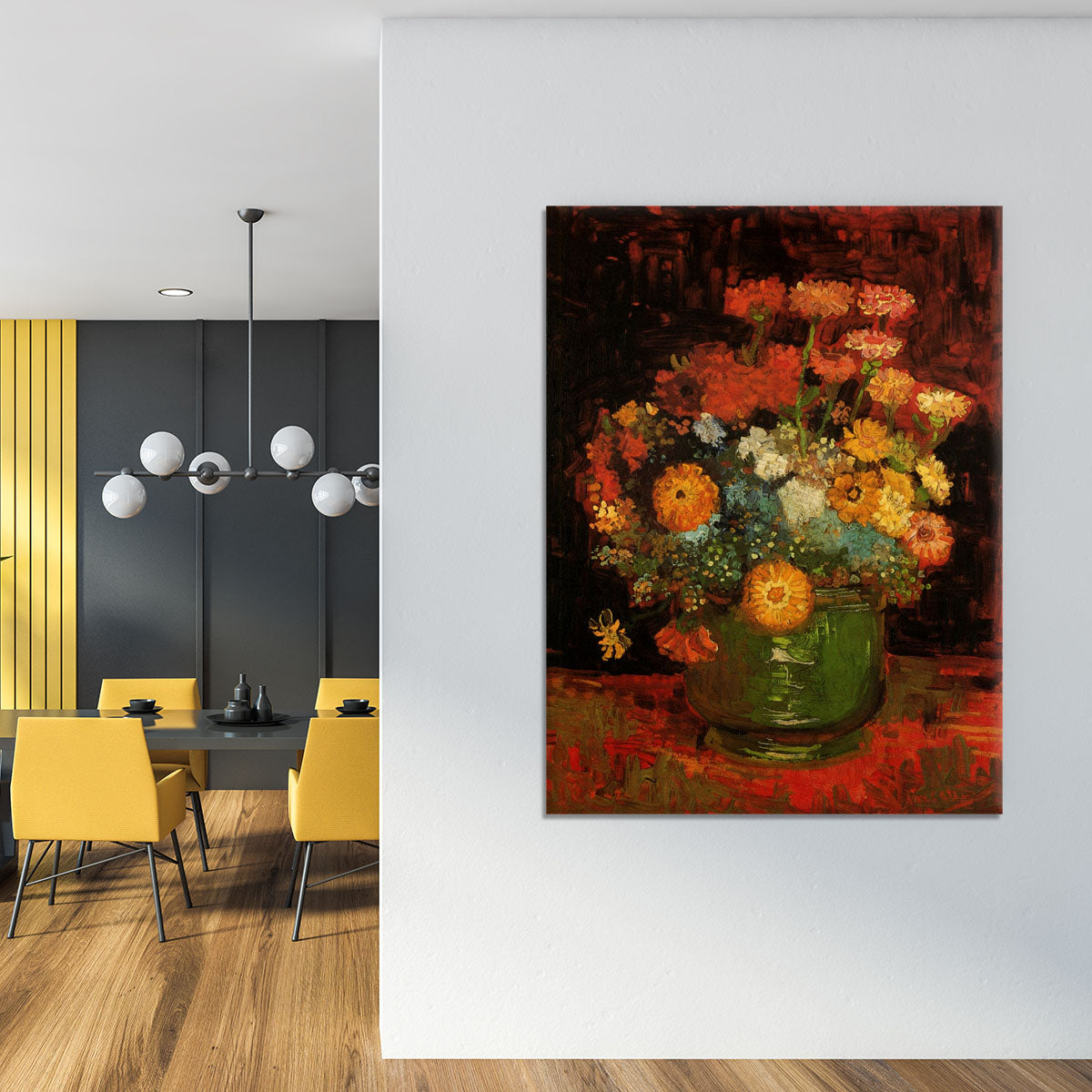 Vase with Zinnias by Van Gogh Canvas Print or Poster - Canvas Art Rocks - 4
