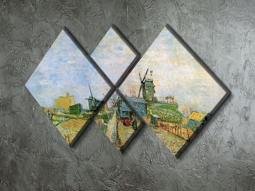 Vegetable Garden in Montmartre by Van Gogh 4 Square Multi Panel Canvas - Canvas Art Rocks - 2