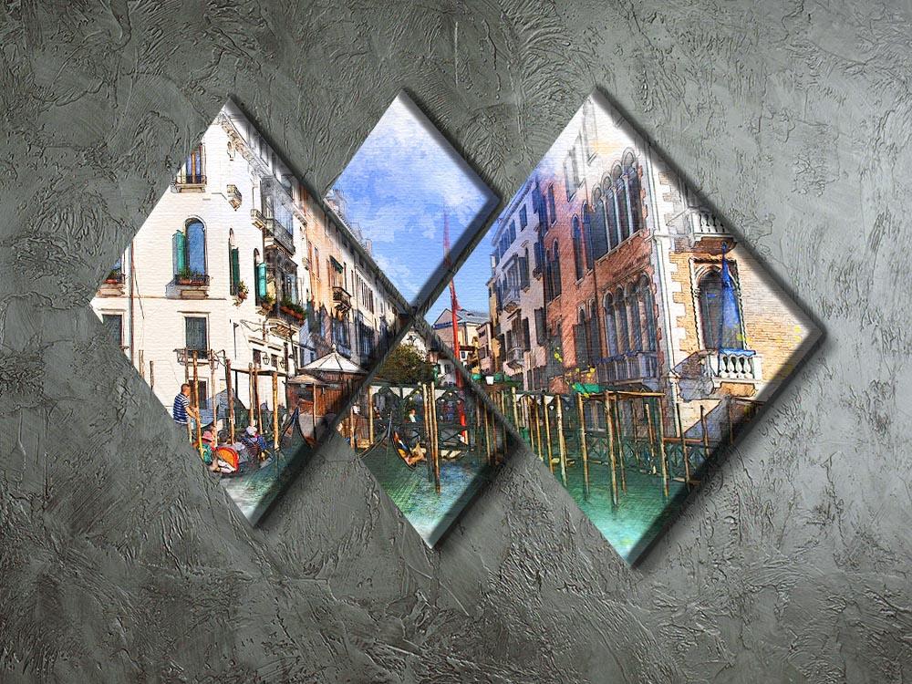 Venice Painting 4 Square Multi Panel Canvas - Canvas Art Rocks - 2