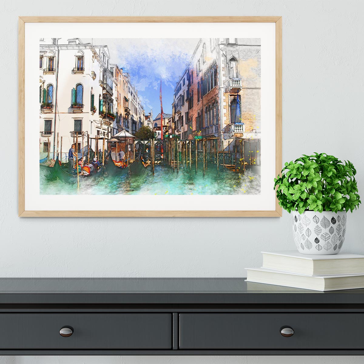 Venice Painting Framed Print - Canvas Art Rocks - 3