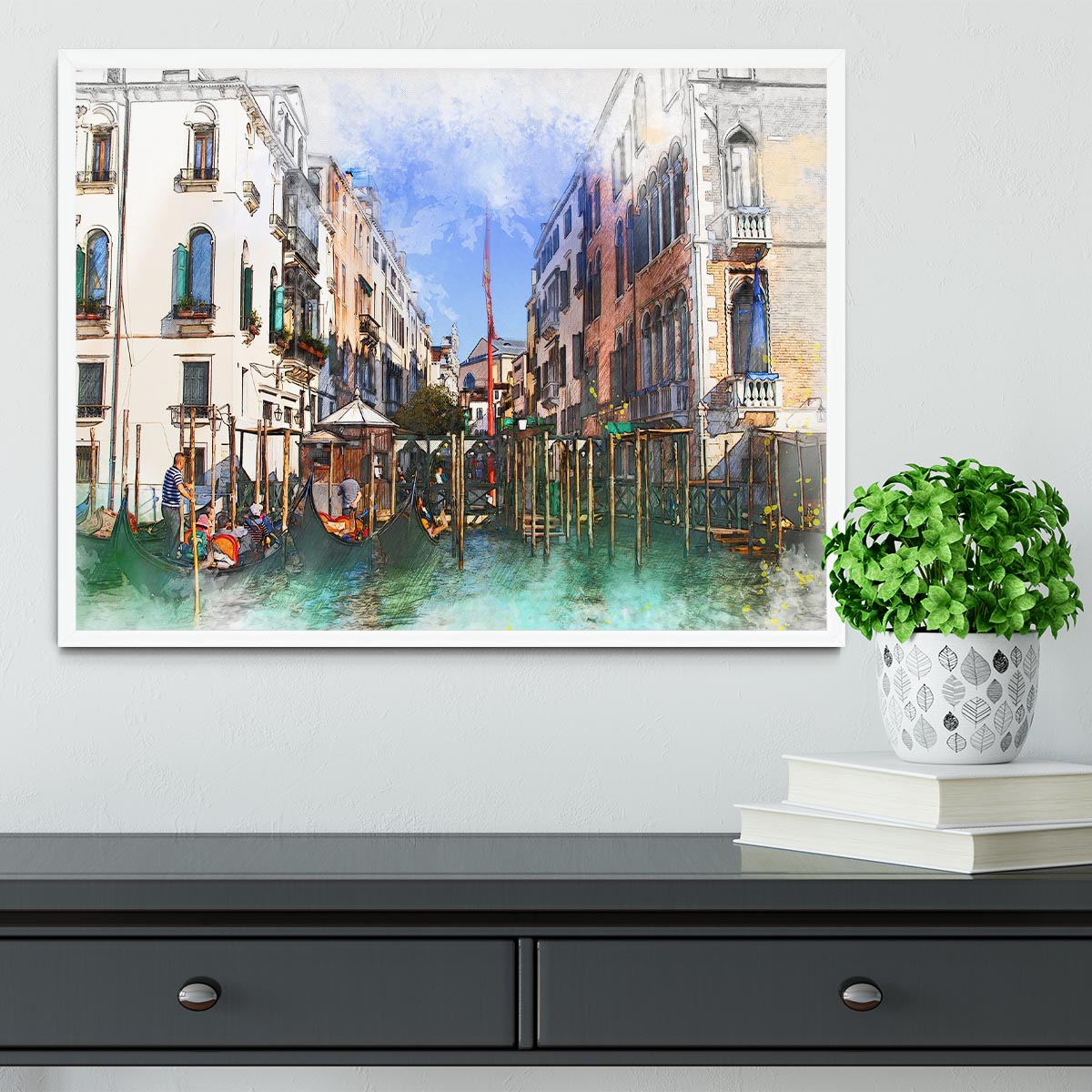 Venice Painting Framed Print - Canvas Art Rocks -6