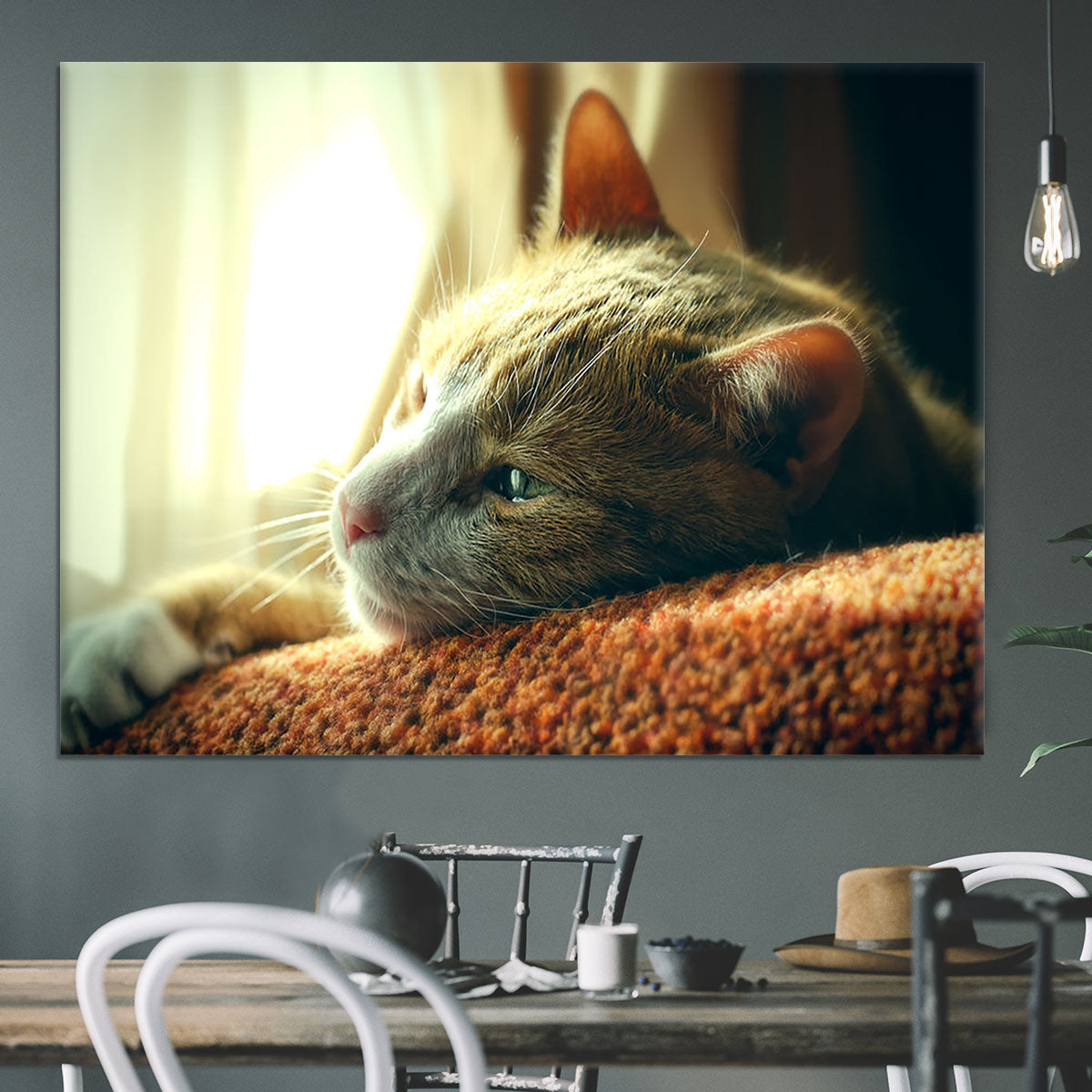 Very Sad Red Cat Canvas Print or Poster - Canvas Art Rocks - 3
