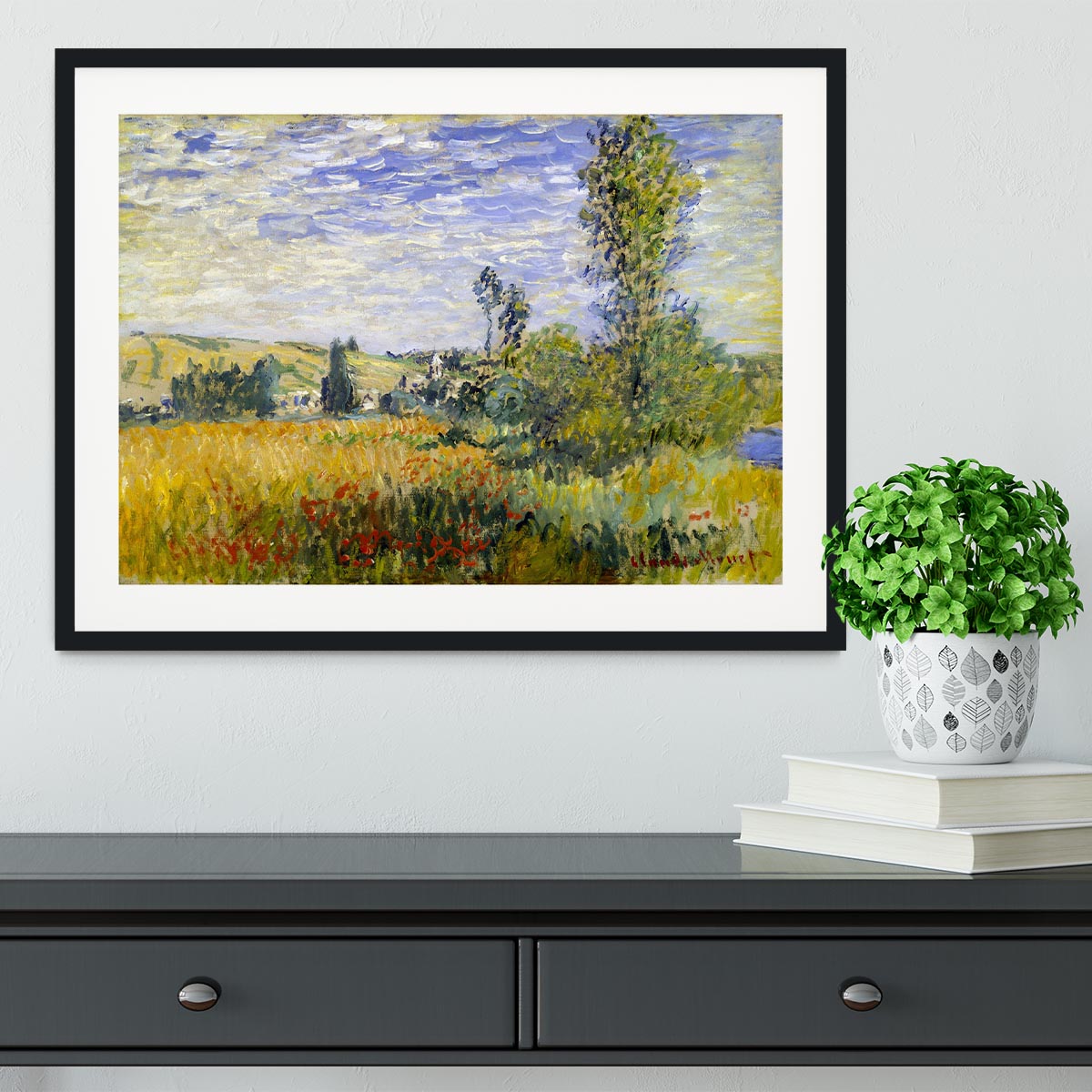 Vetheuil by Monet Framed Print - Canvas Art Rocks - 1
