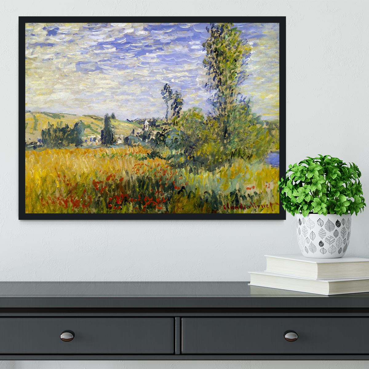 Vetheuil by Monet Framed Print - Canvas Art Rocks - 2