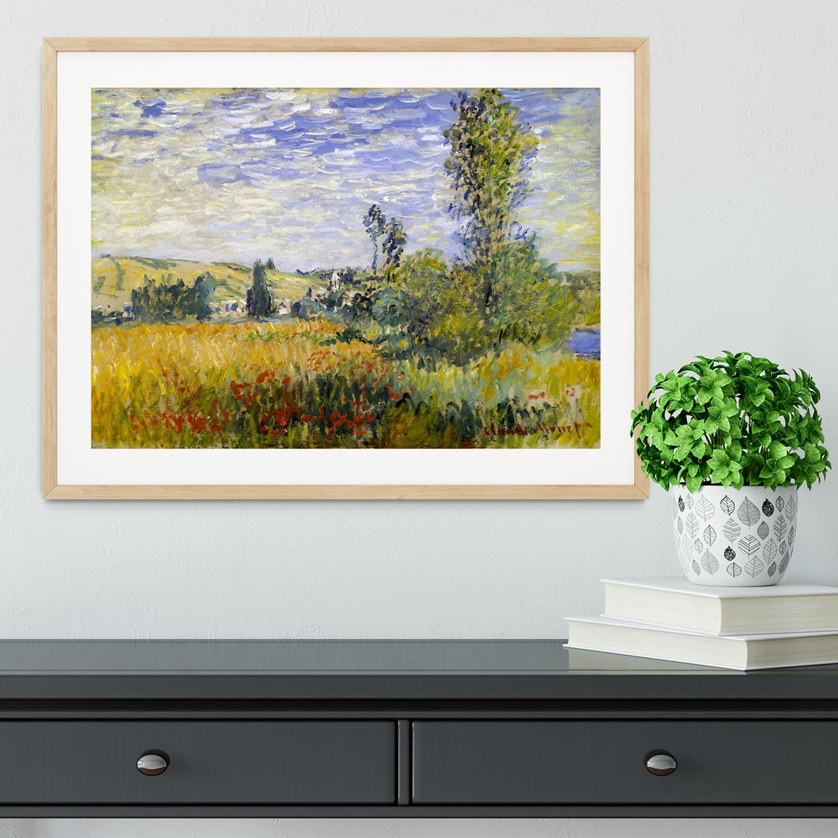 Vetheuil by Monet Framed Print - Canvas Art Rocks - 3