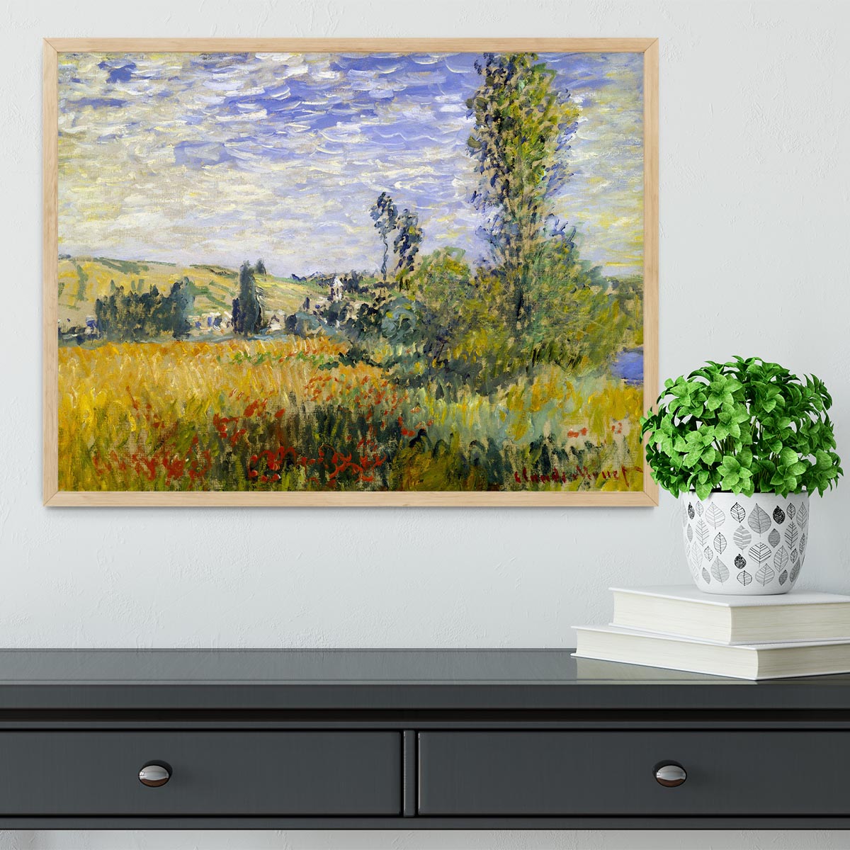 Vetheuil by Monet Framed Print - Canvas Art Rocks - 4