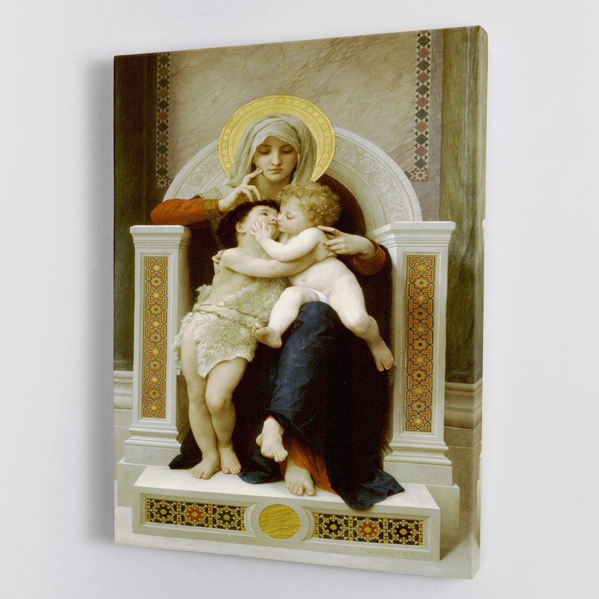 Vierge-Jesus SaintJeanBaptiste 1875 By Bouguereau Canvas Print or Poster - Canvas Art Rocks - 1