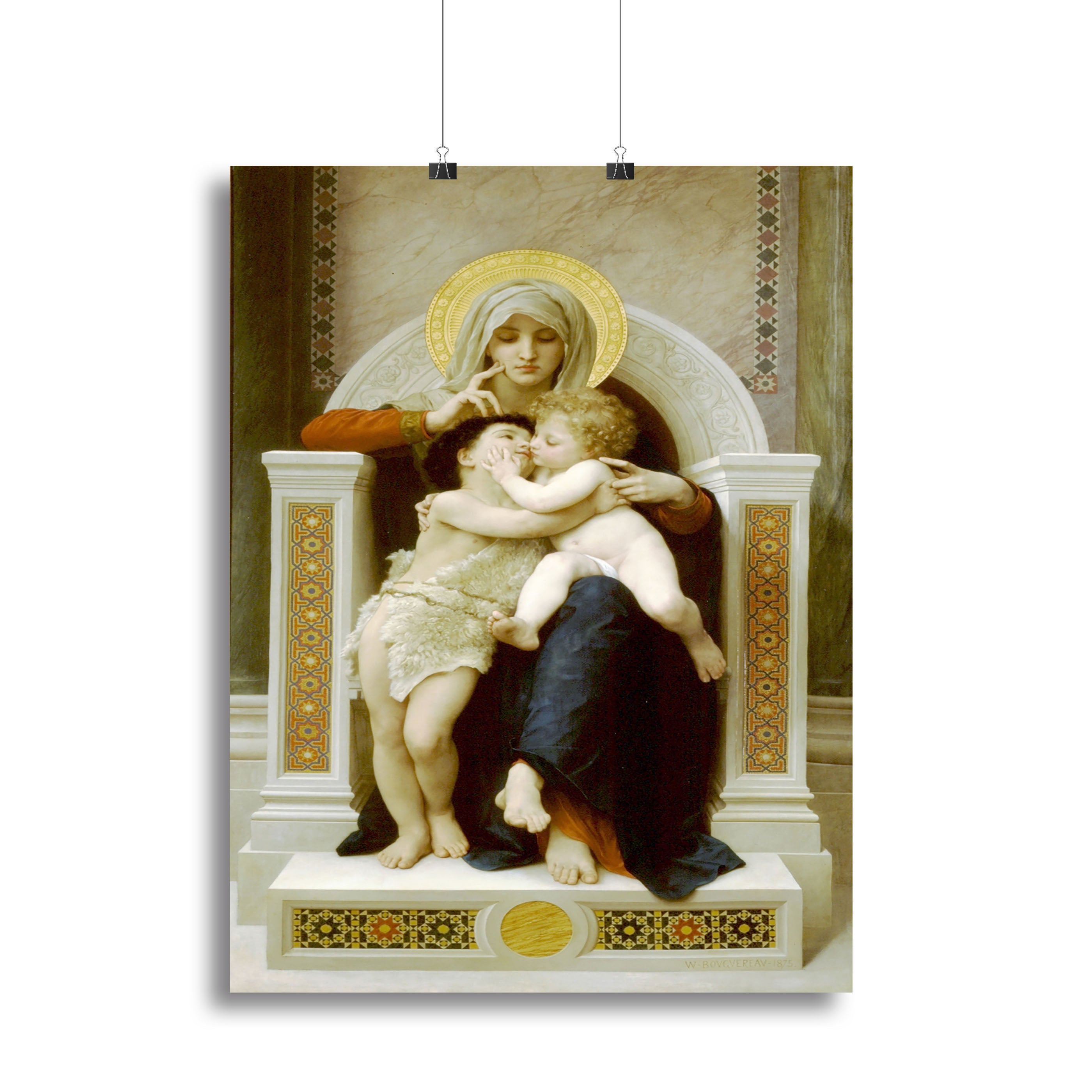 Vierge-Jesus SaintJeanBaptiste 1875 By Bouguereau Canvas Print or Poster - Canvas Art Rocks - 2