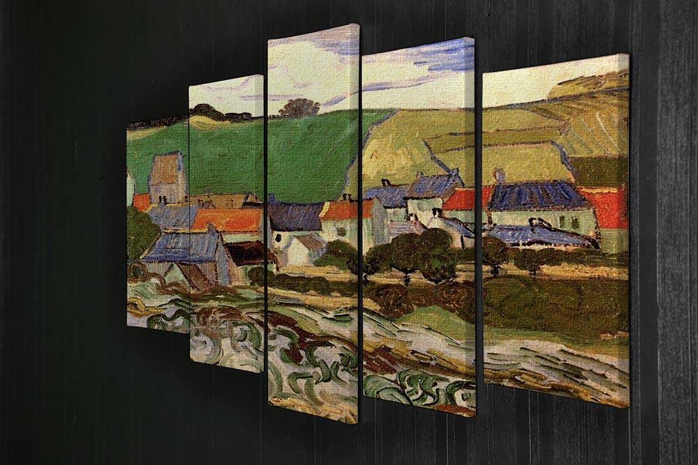 View of Auvers by Van Gogh 5 Split Panel Canvas - Canvas Art Rocks - 2