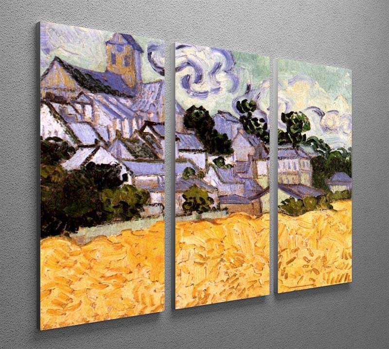View of Auvers with Church by Van Gogh 3 Split Panel Canvas Print - Canvas Art Rocks - 4