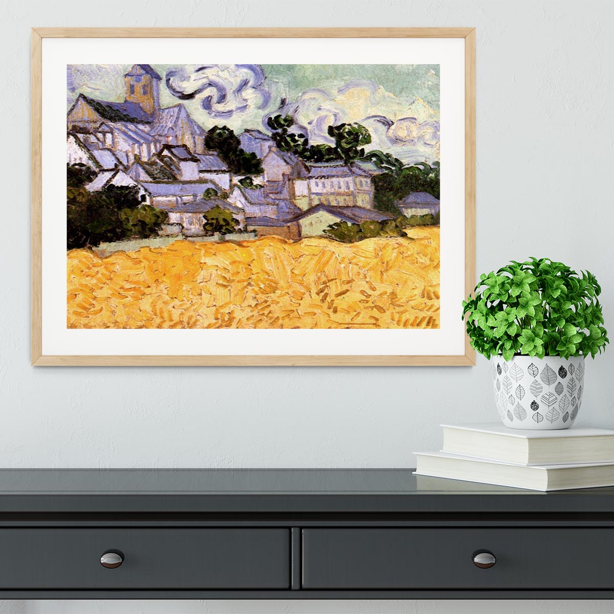 View of Auvers with Church by Van Gogh Framed Print - Canvas Art Rocks - 3