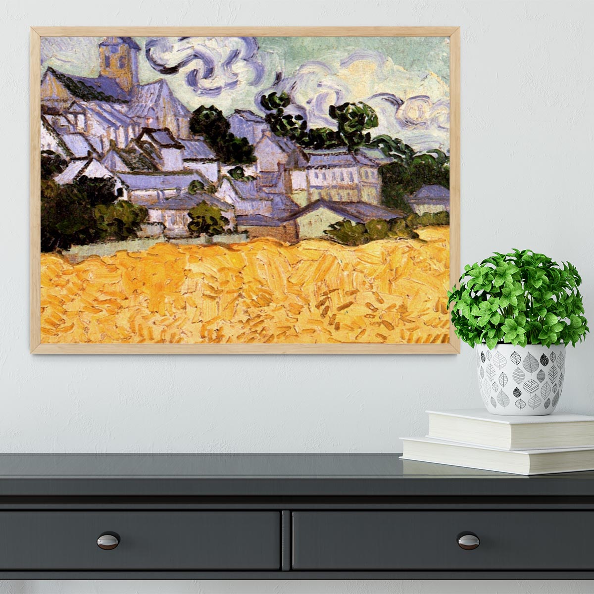View of Auvers with Church by Van Gogh Framed Print - Canvas Art Rocks - 4