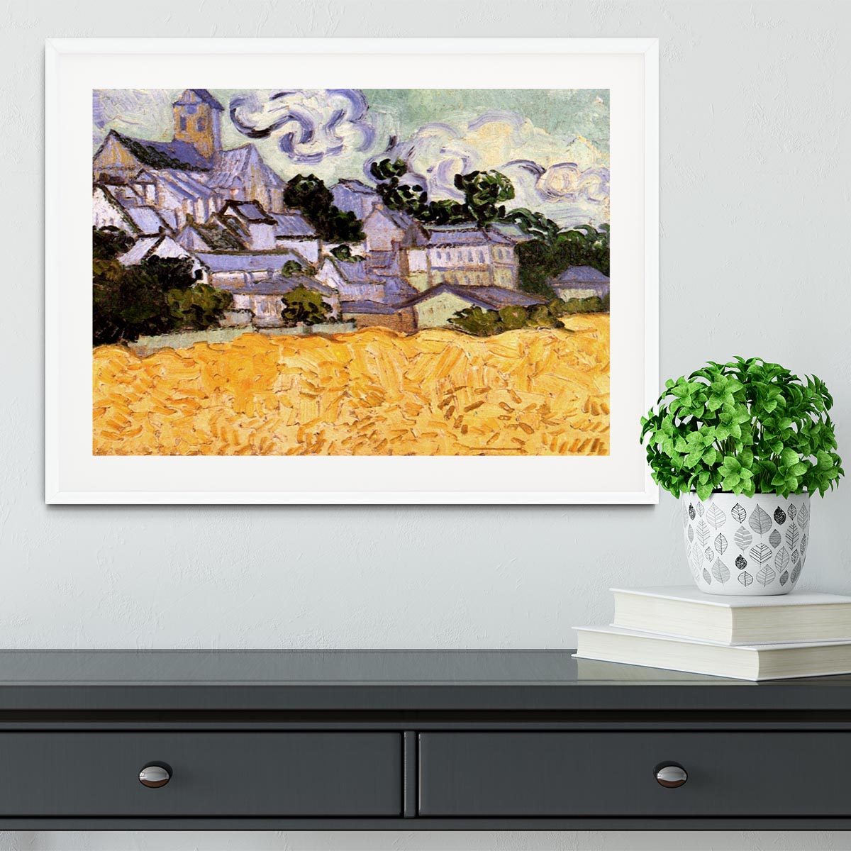 View of Auvers with Church by Van Gogh Framed Print - Canvas Art Rocks - 5