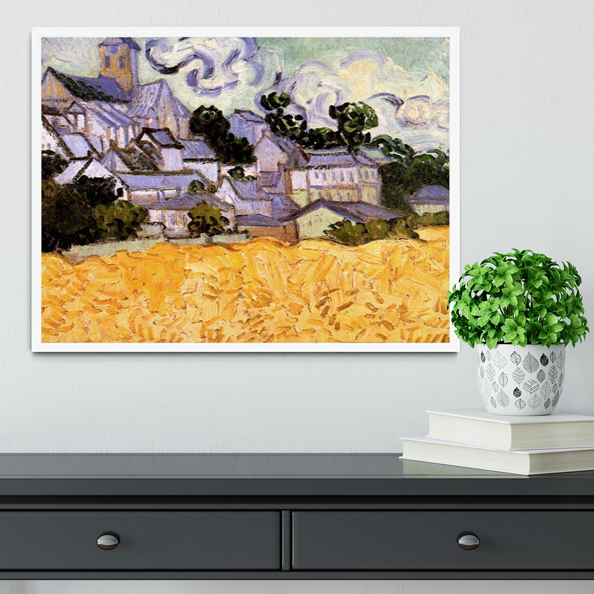 View of Auvers with Church by Van Gogh Framed Print - Canvas Art Rocks -6