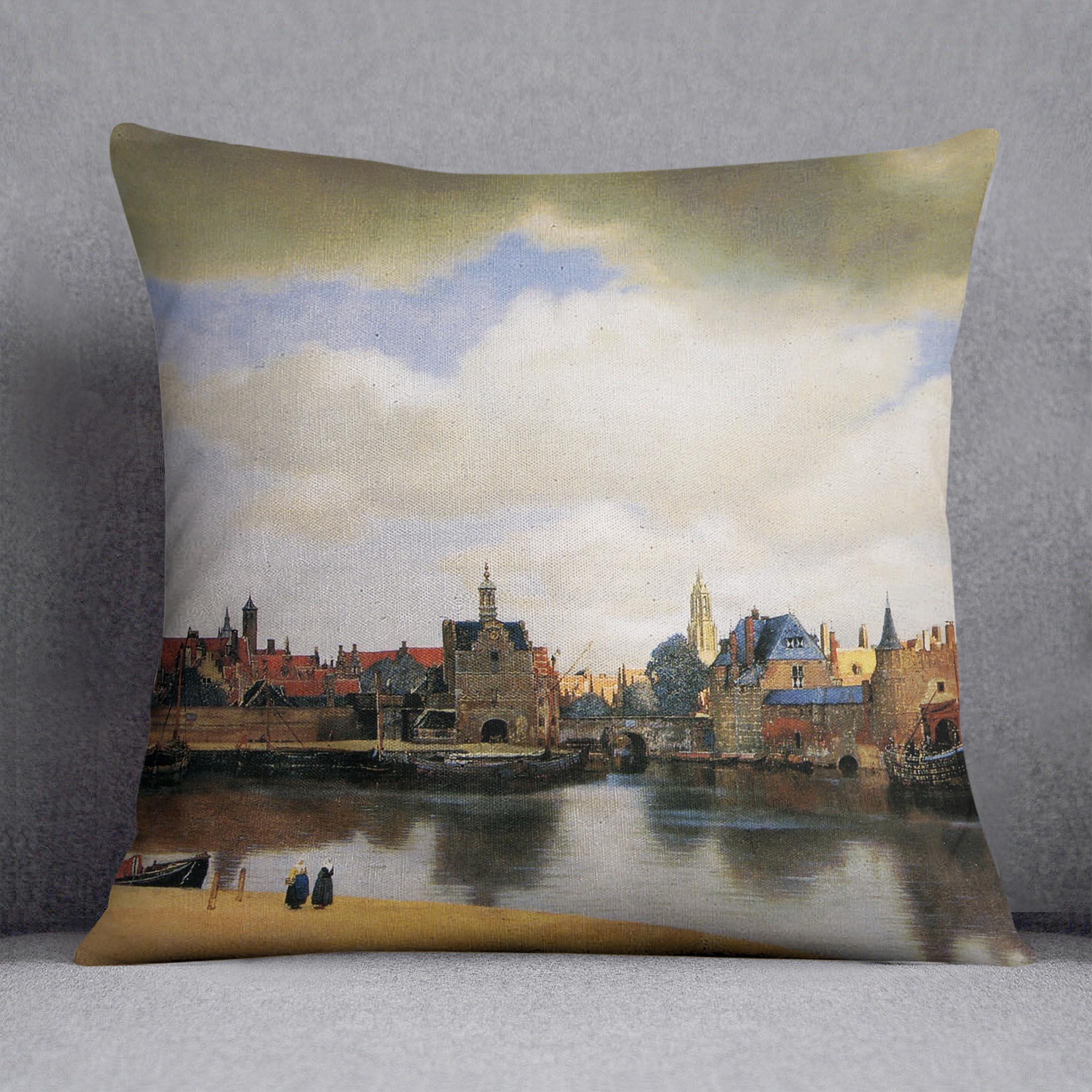 View of Delft by Vermeer Cushion
