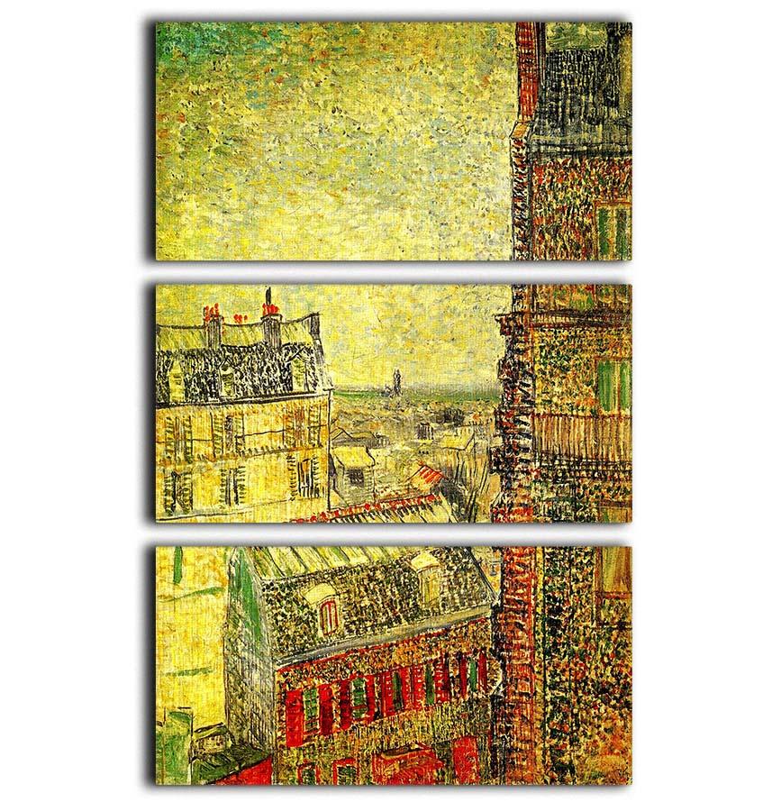 View of Paris from Vincent s Room in the Rue Lepic by Van Gogh 3 Split Panel Canvas Print - Canvas Art Rocks - 1