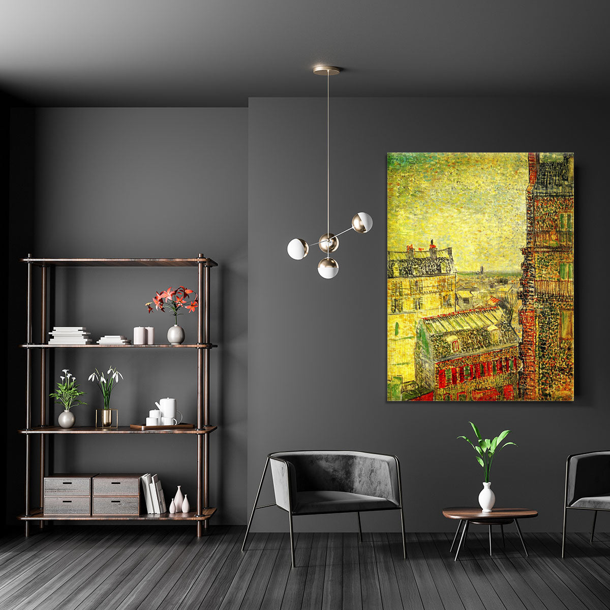 View of Paris from Vincent s Room in the Rue Lepic by Van Gogh Canvas Print or Poster - Canvas Art Rocks - 5