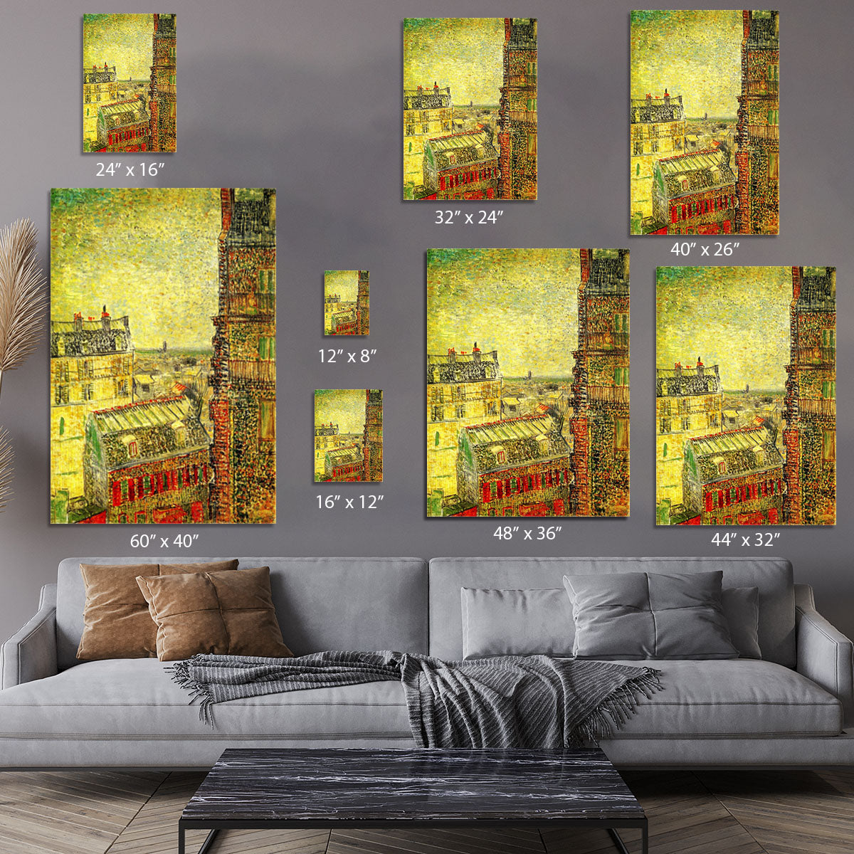 View of Paris from Vincent s Room in the Rue Lepic by Van Gogh Canvas Print or Poster - Canvas Art Rocks - 7
