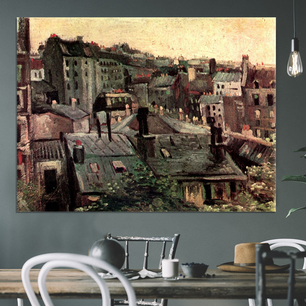 View of Roofs and Backs of Houses by Van Gogh Canvas Print or Poster - Canvas Art Rocks - 3