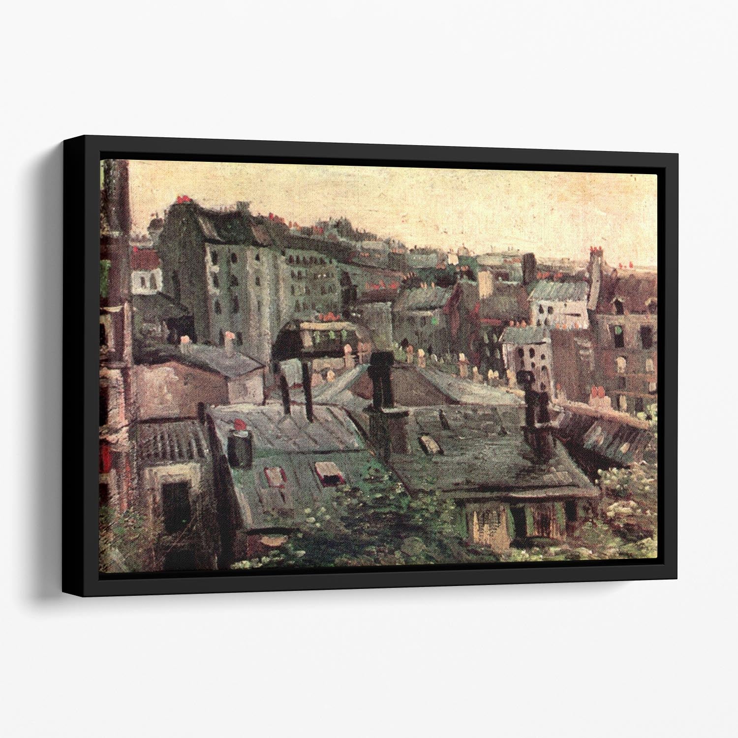 View of Roofs and Backs of Houses by Van Gogh Floating Framed Canvas