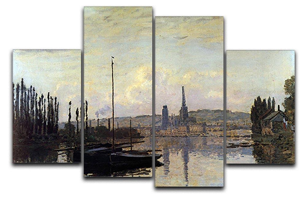 View of Rouen by Monet 4 Split Panel Canvas  - Canvas Art Rocks - 1