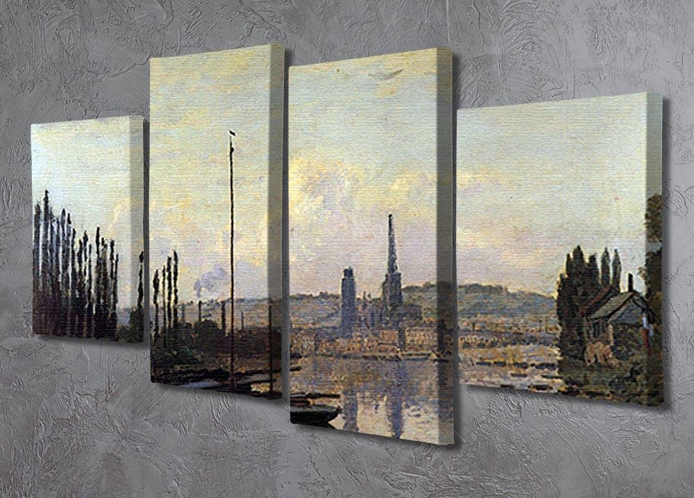 View of Rouen by Monet 4 Split Panel Canvas - Canvas Art Rocks - 2