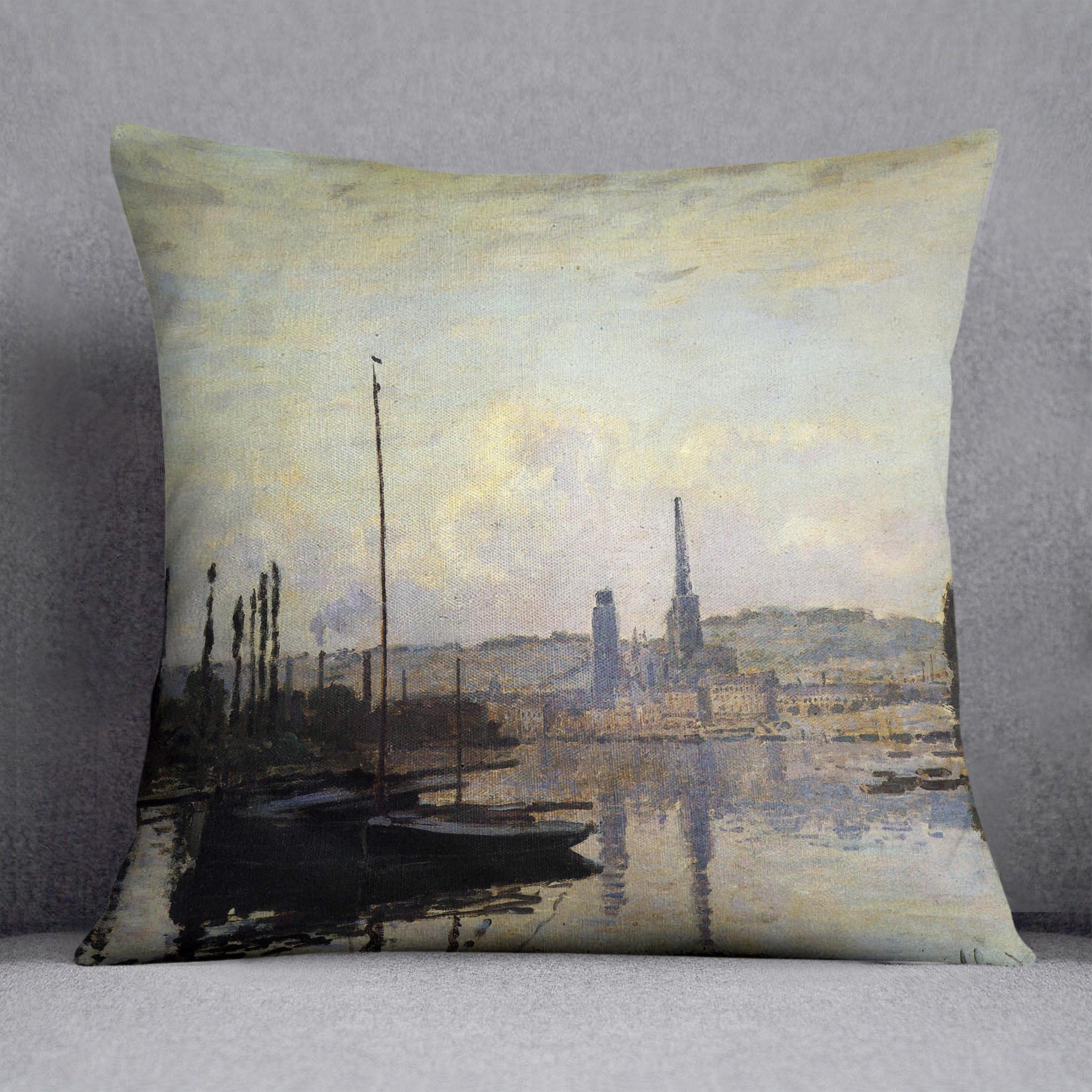 View of Rouen by Monet Cushion