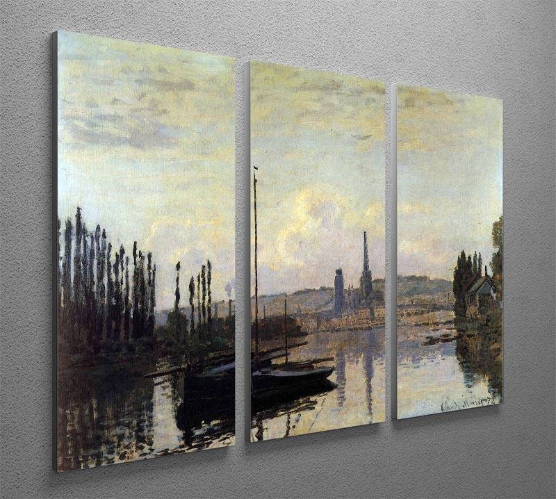 View of Rouen by Monet Split Panel Canvas Print - Canvas Art Rocks - 4