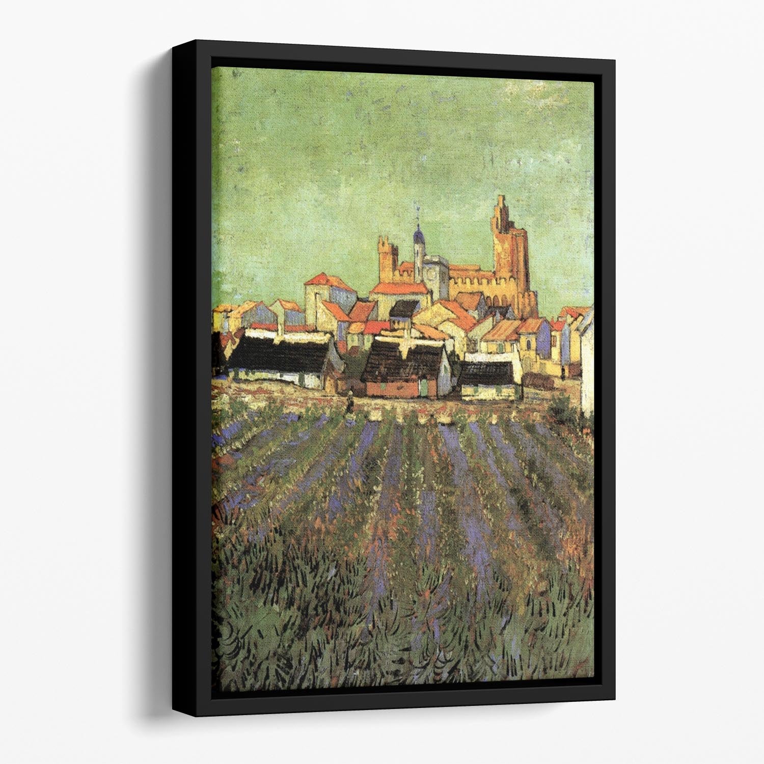 View of Saintes-Maries by Van Gogh Floating Framed Canvas