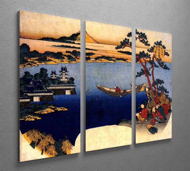 View of lake Suwa by Hokusai 3 Split Panel Canvas Print - Canvas Art Rocks - 2