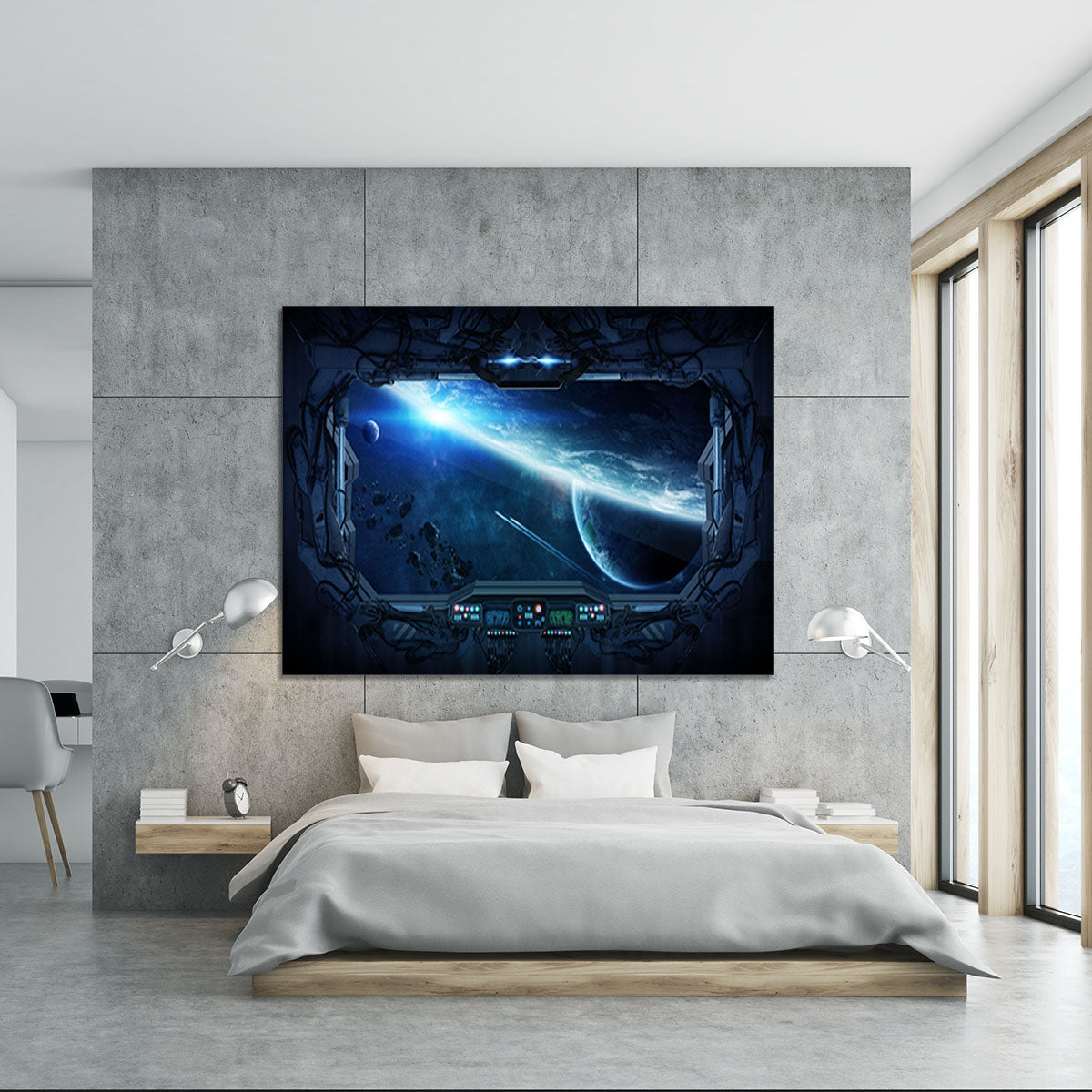 View of outer space from the window of a space station Canvas Print or Poster - Canvas Art Rocks - 5