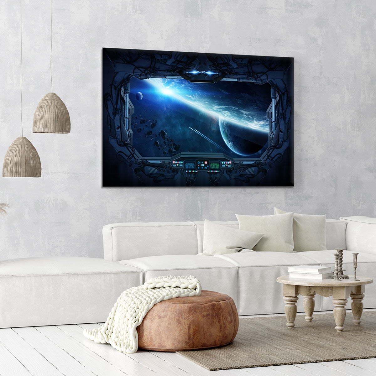 View of outer space from the window of a space station Canvas Print or Poster - Canvas Art Rocks - 6