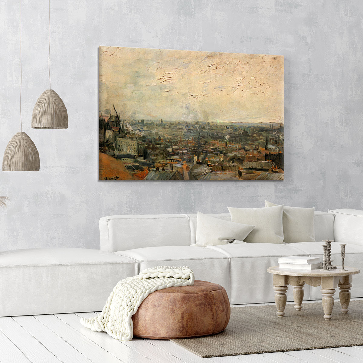 View of paris from Montmarte by Van Gogh Canvas Print or Poster - Canvas Art Rocks - 6