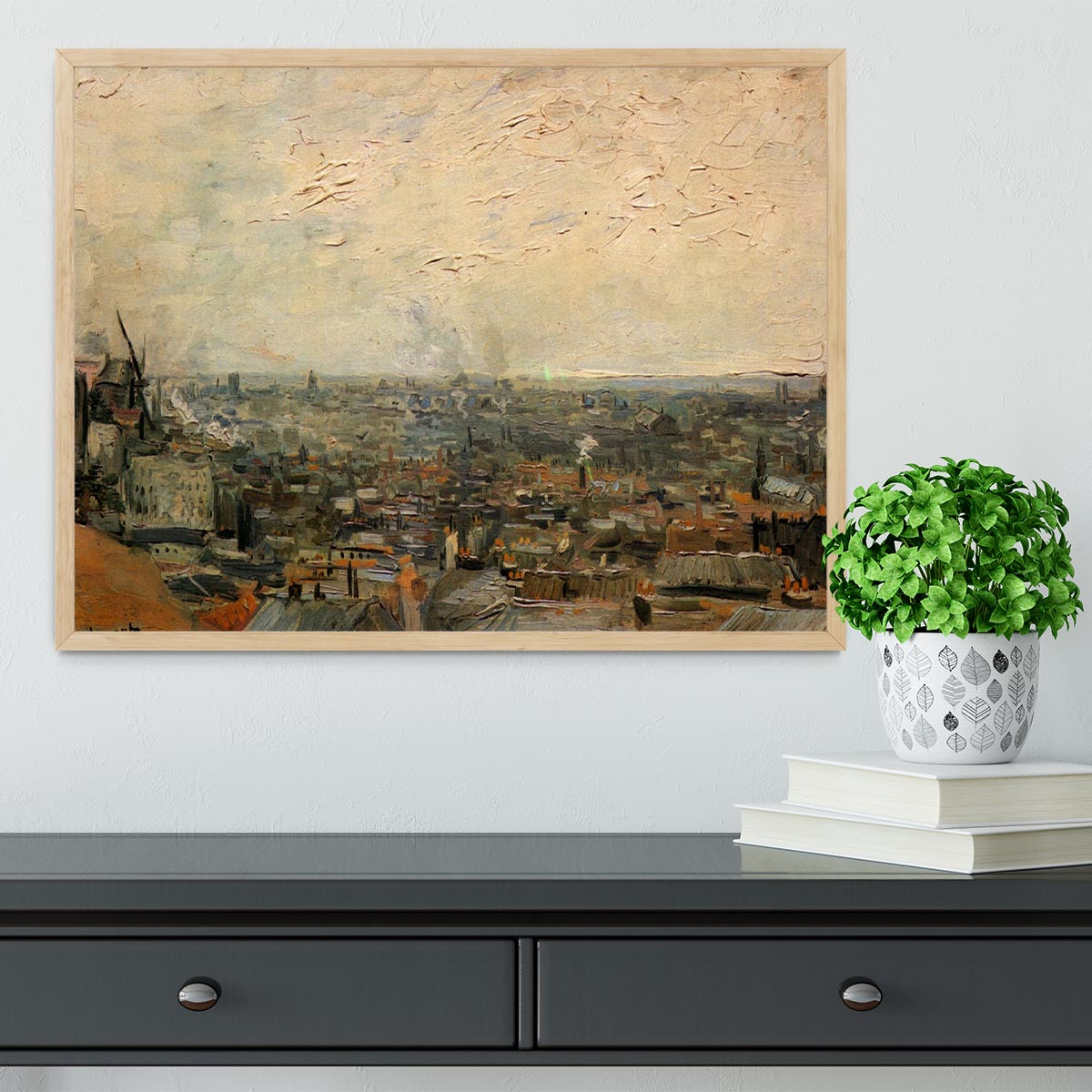 View of paris from Montmarte by Van Gogh Framed Print - Canvas Art Rocks - 4