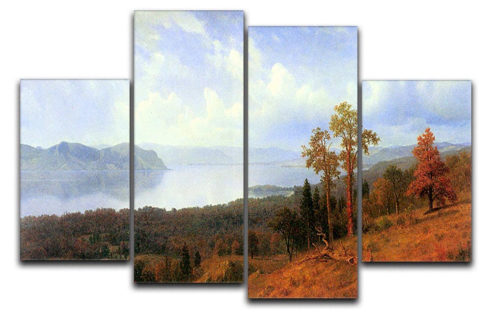 View of the Hudson River Vally by Bierstadt 4 Split Panel Canvas - Canvas Art Rocks - 1