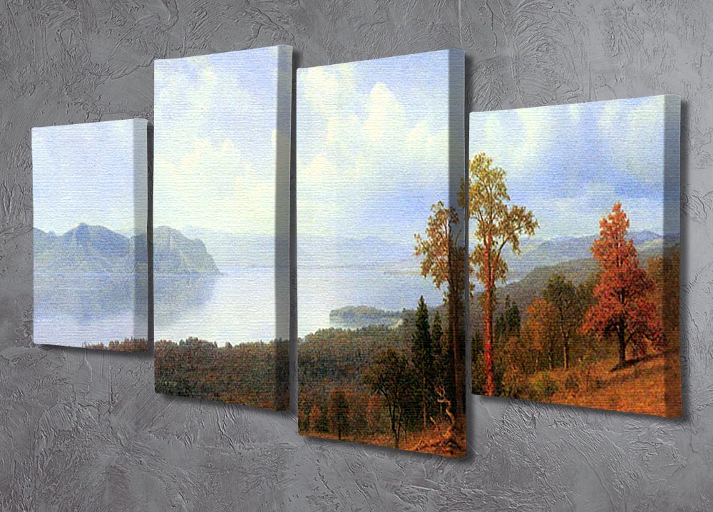 View of the Hudson River Vally by Bierstadt 4 Split Panel Canvas - Canvas Art Rocks - 2