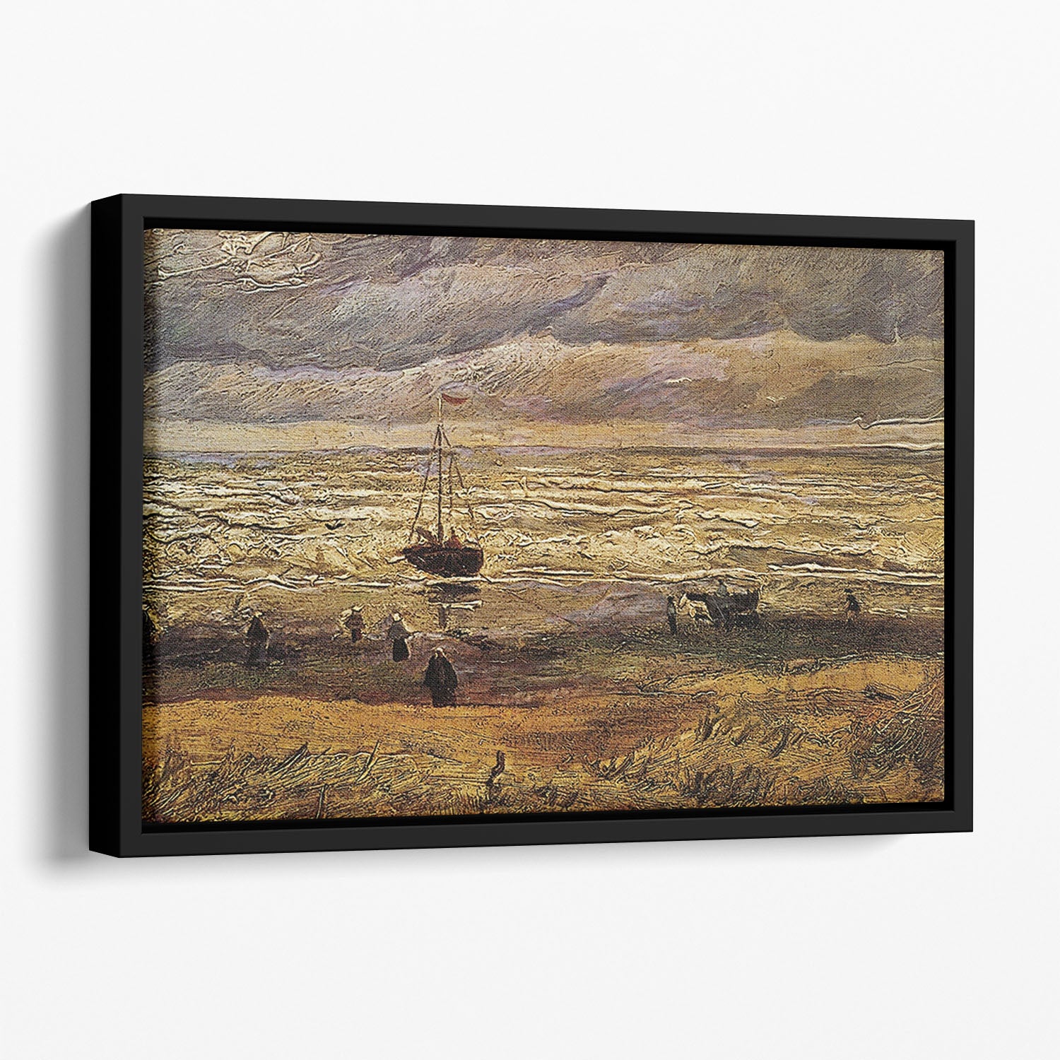 View of the Sea at Scheveningen by Van Gogh Floating Framed Canvas