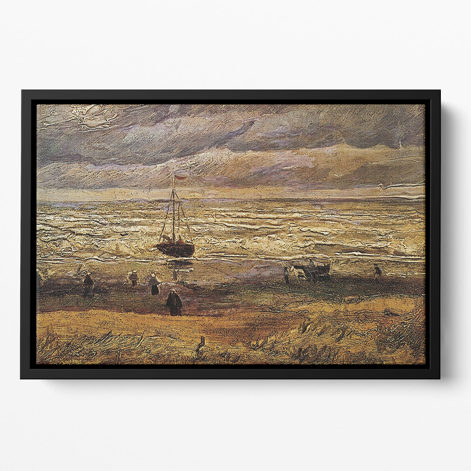 View of the Sea at Scheveningen by Van Gogh Floating Framed Canvas