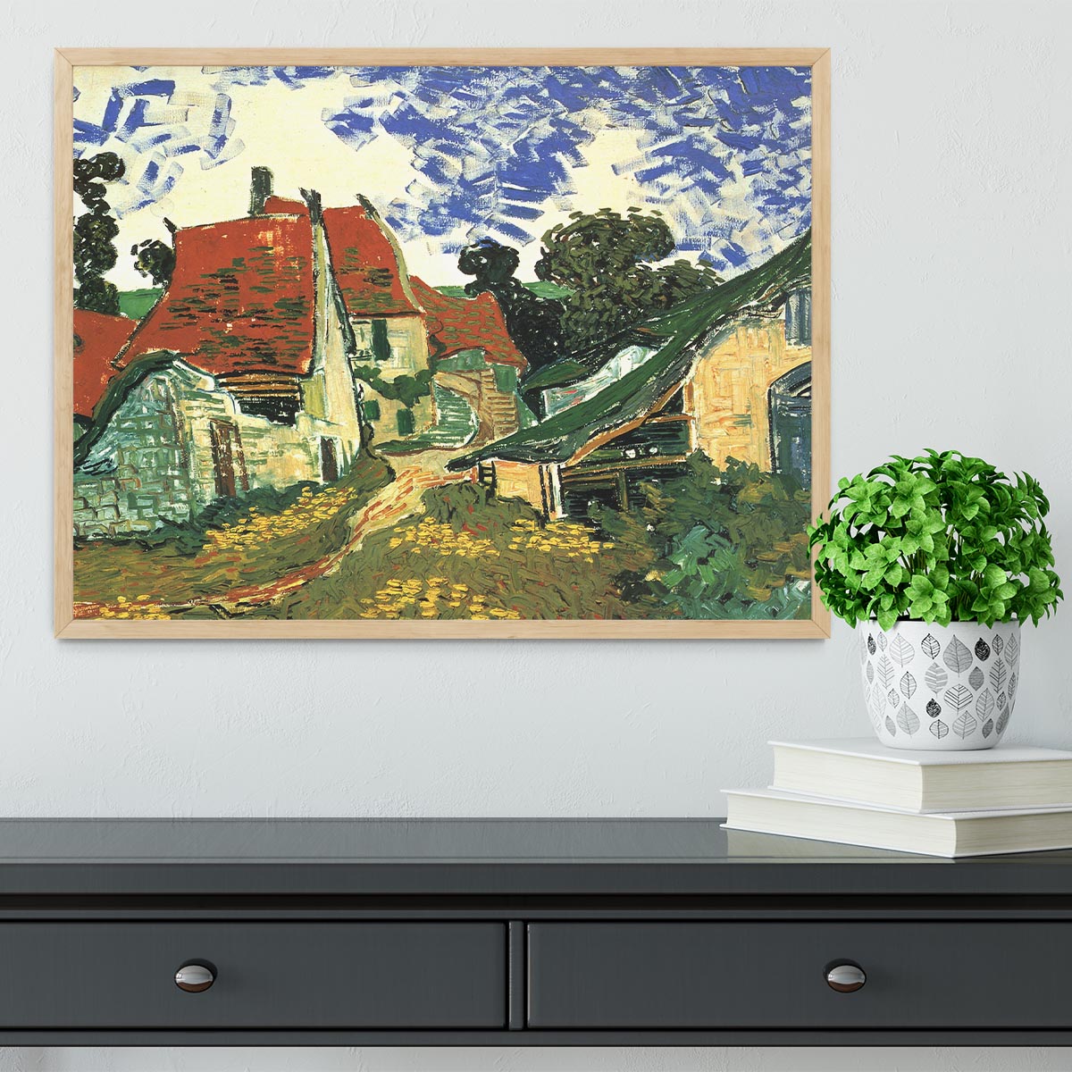 Villages Street in Auvers by Van Gogh Framed Print - Canvas Art Rocks - 4