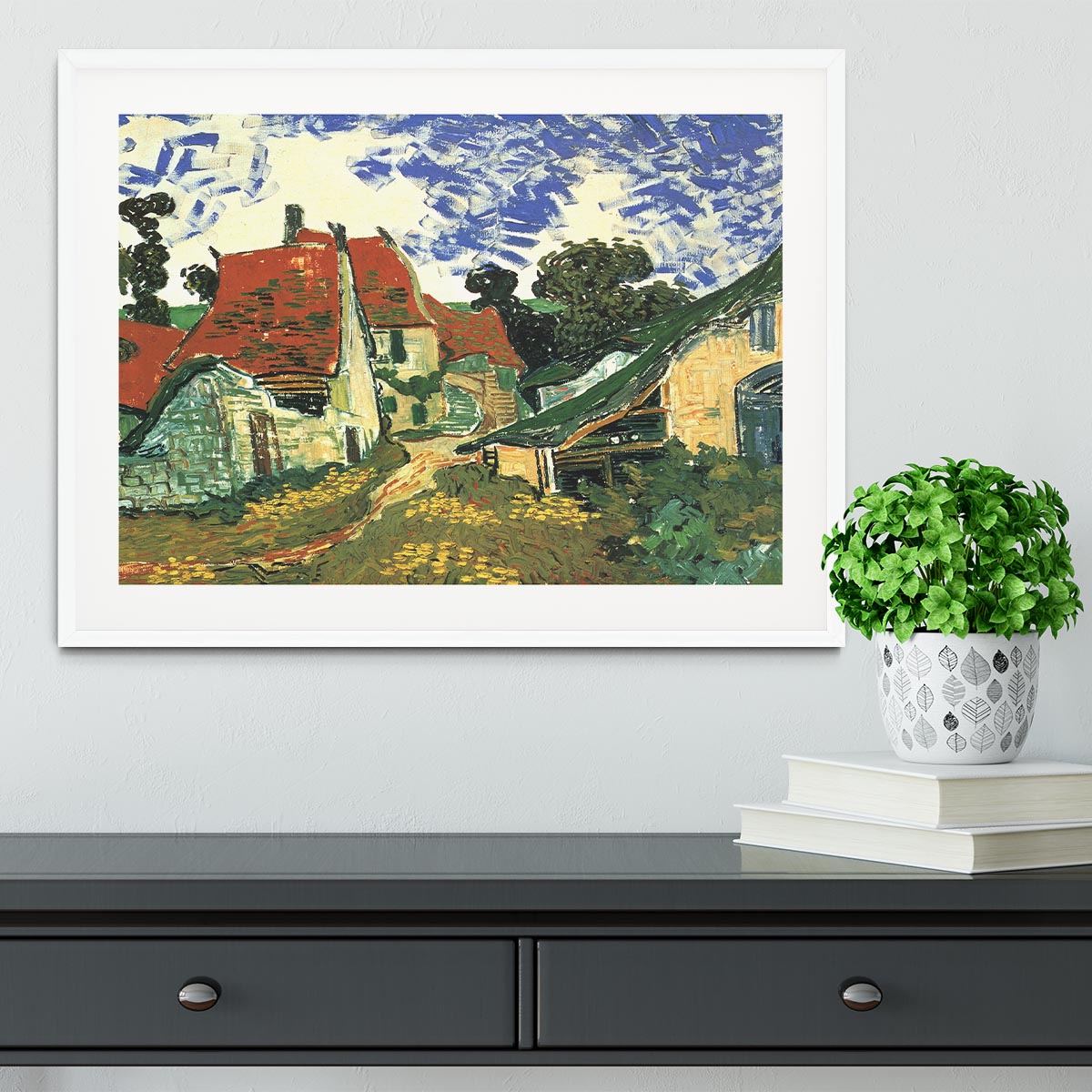 Villages Street in Auvers by Van Gogh Framed Print - Canvas Art Rocks - 5