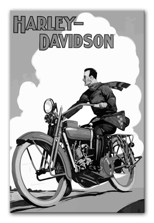 Vintage Harley Davidson Print - Canvas Art Rocks - 4