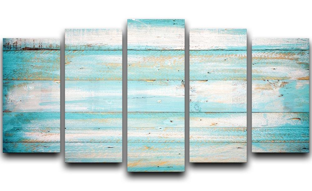 Vintage beach wood 5 Split Panel Canvas  - Canvas Art Rocks - 1