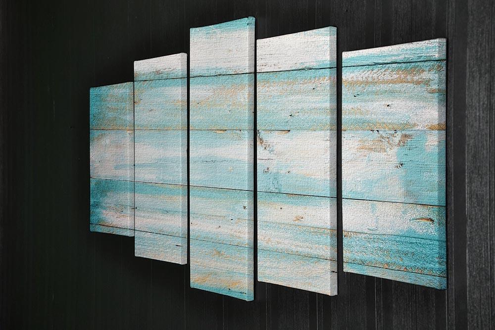 Vintage beach wood 5 Split Panel Canvas  - Canvas Art Rocks - 2
