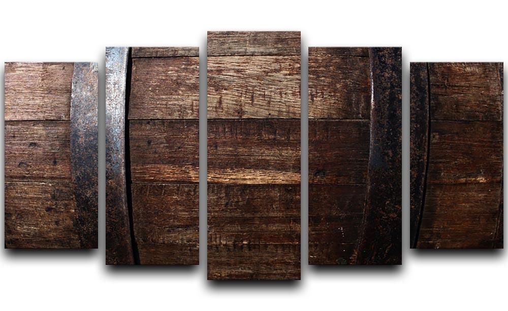 Vintage texture of oak barrel 5 Split Panel Canvas  - Canvas Art Rocks - 1